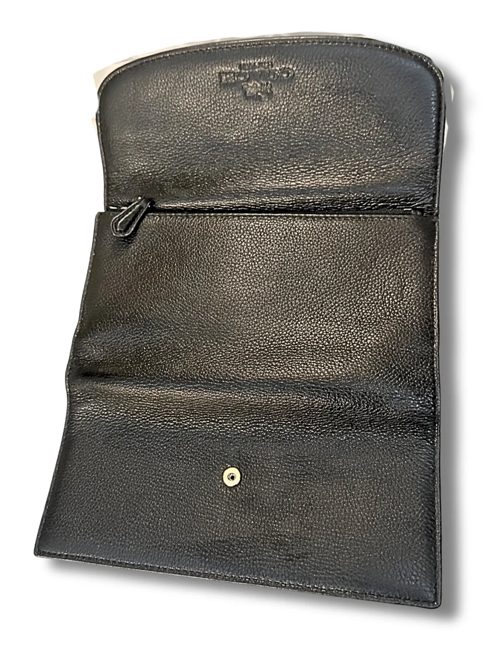 Coach Slim Envelope Wallet Pebbled Leather Black F52715 Card Holder Clutch
